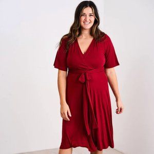 Latched Mama Nursing Midi Wrap Dress - Small